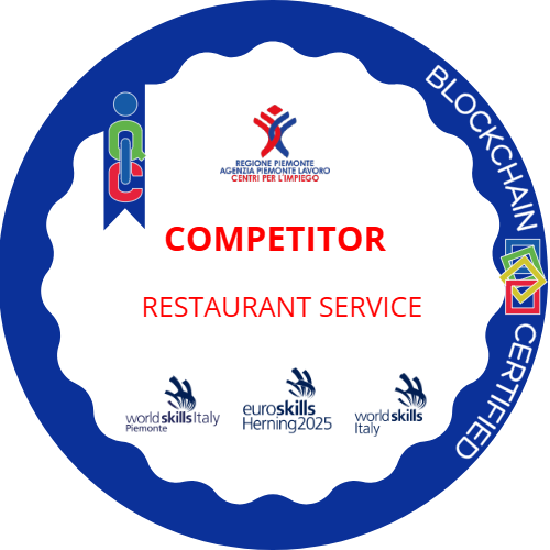 Competitor Restaurant Service ai Campionati dei Mestieri EuroSkills Herning 2025.